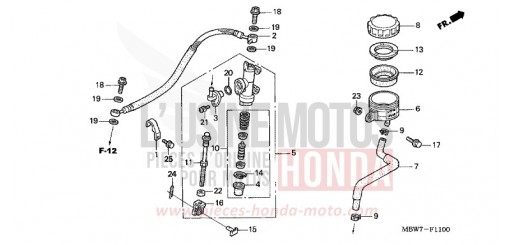 HAUPTBREMSZYLINDER, HINTEN CBR600F5 de 2005
